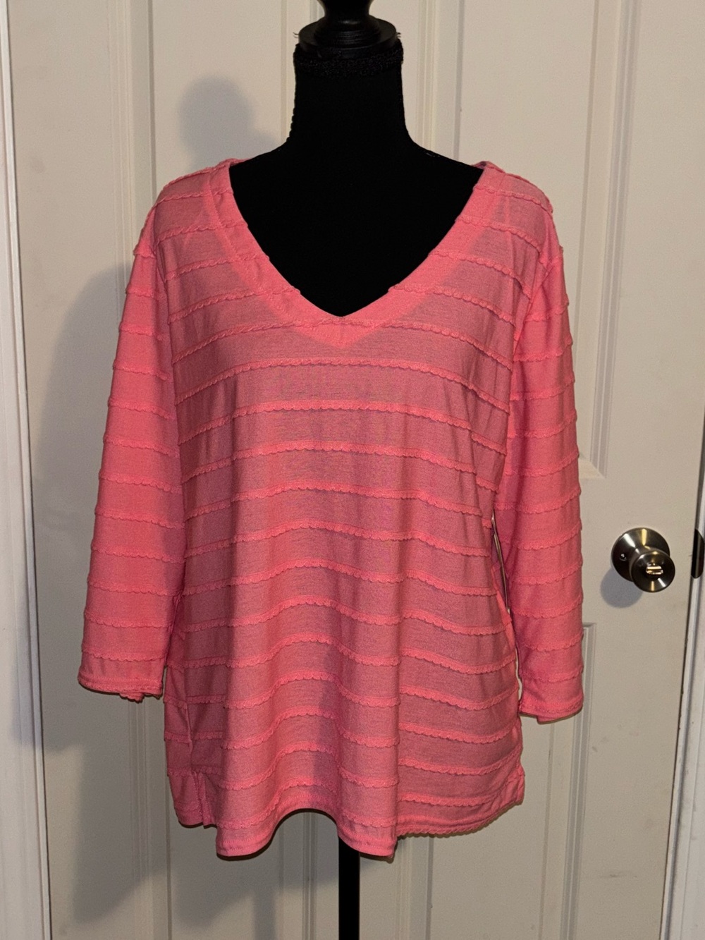 French Laundry Coral Pink V-Neck Knit Tunic